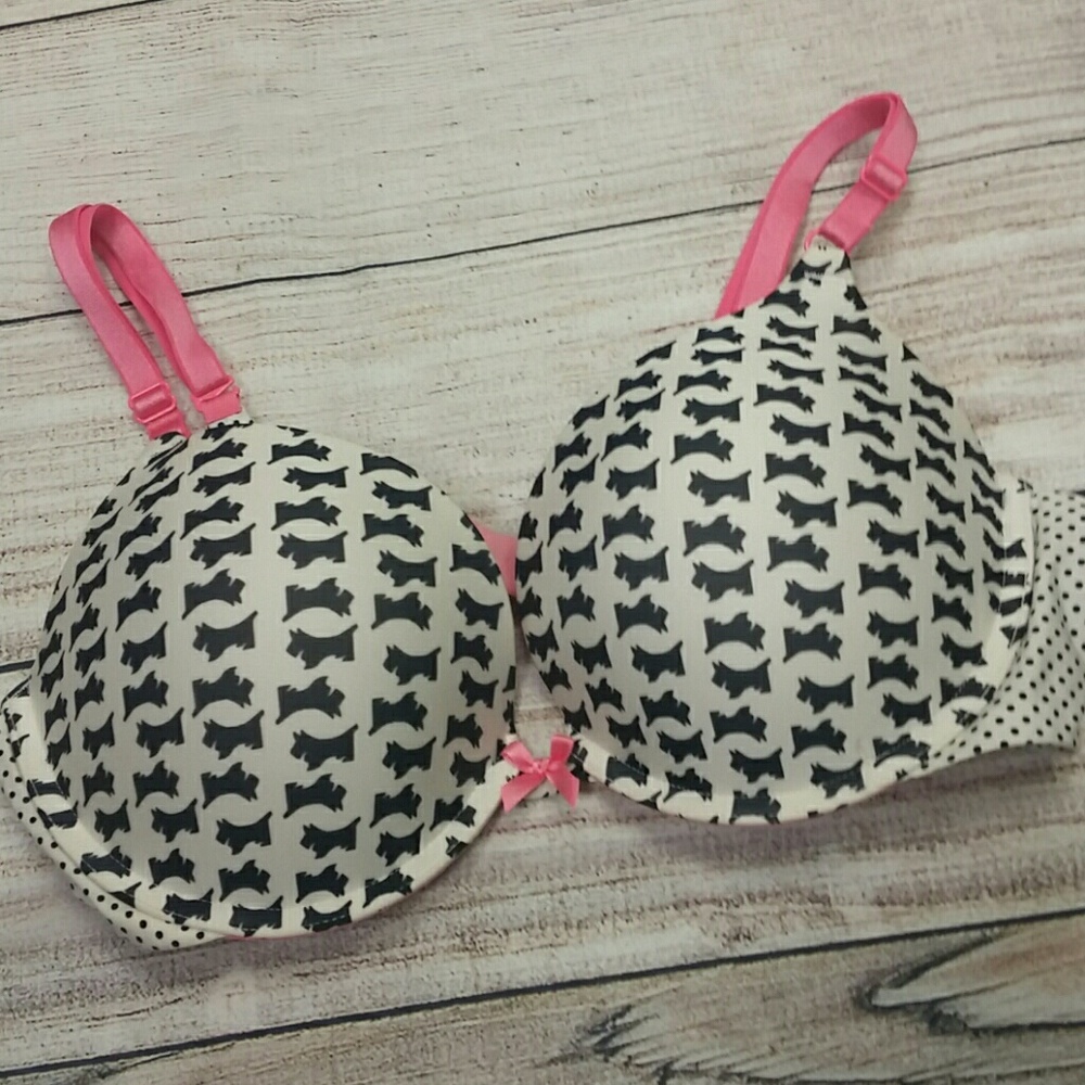 Victorias Secret 36C push up Scottie Dog Dots